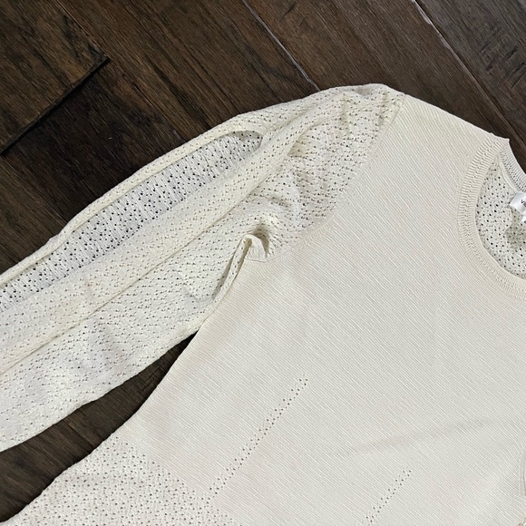 VICTORIA BECKHAM Open-knit midi dress size Medium Ivory - Picture 5 of 11